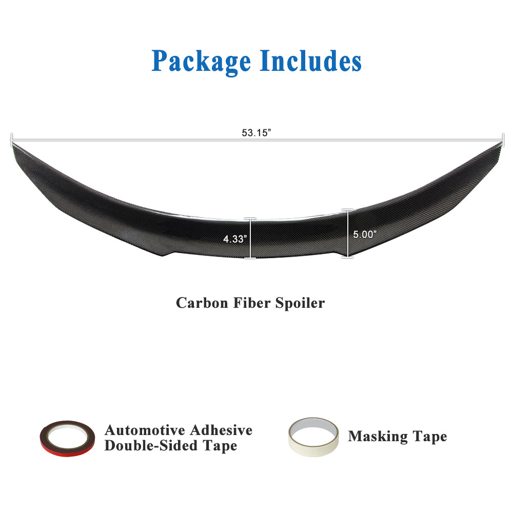 AeroBon Real Carbon Fiber Trunk Spoiler Compatible with 2018-2022 Honda Accord Spoiler (H Style)