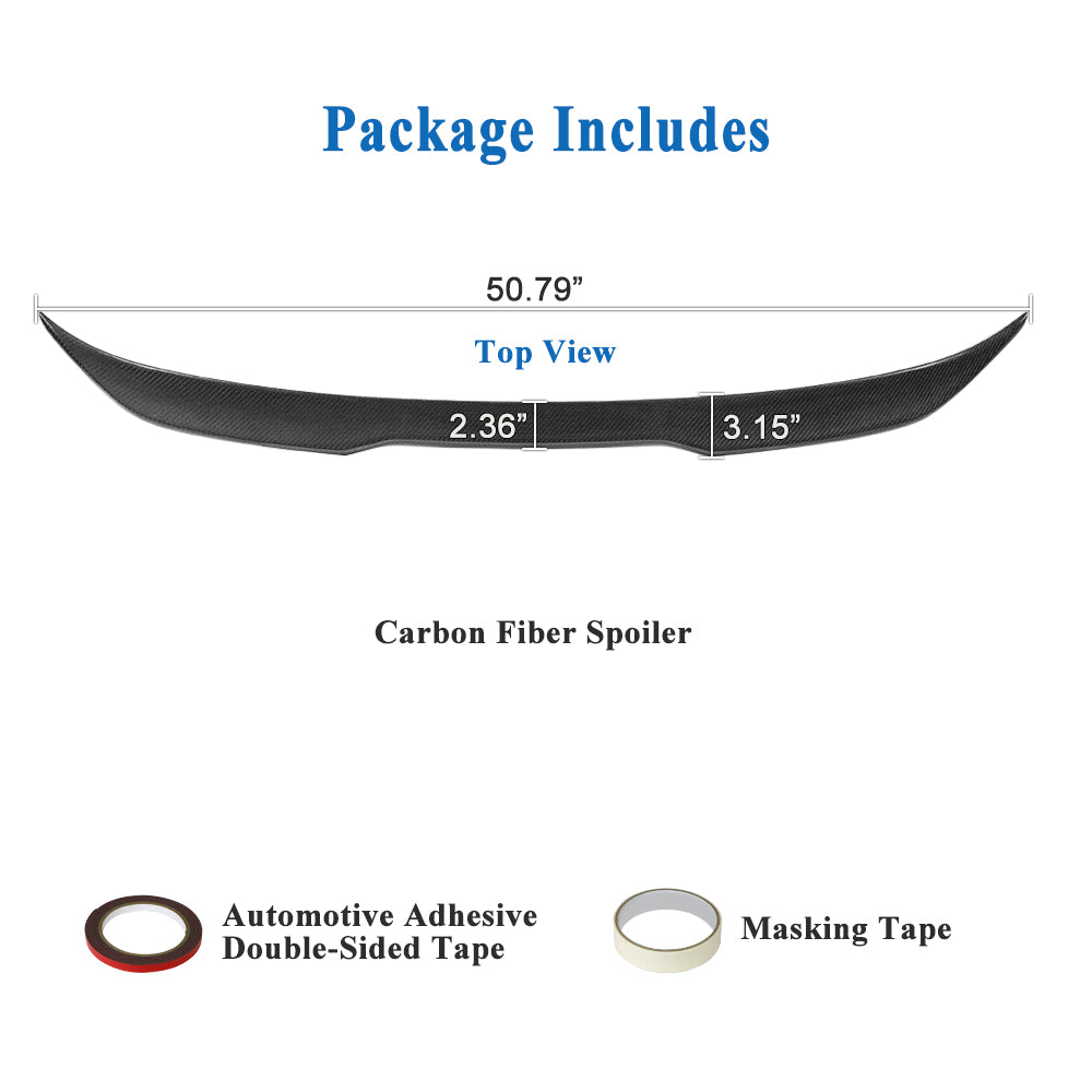 AeroBon Real Carbon Fiber Trunk Spoiler Compatible with 2017-2023 BMW 5 Series G30 Sedan F90 M5 Spoiler (CP Style) Competition Pro