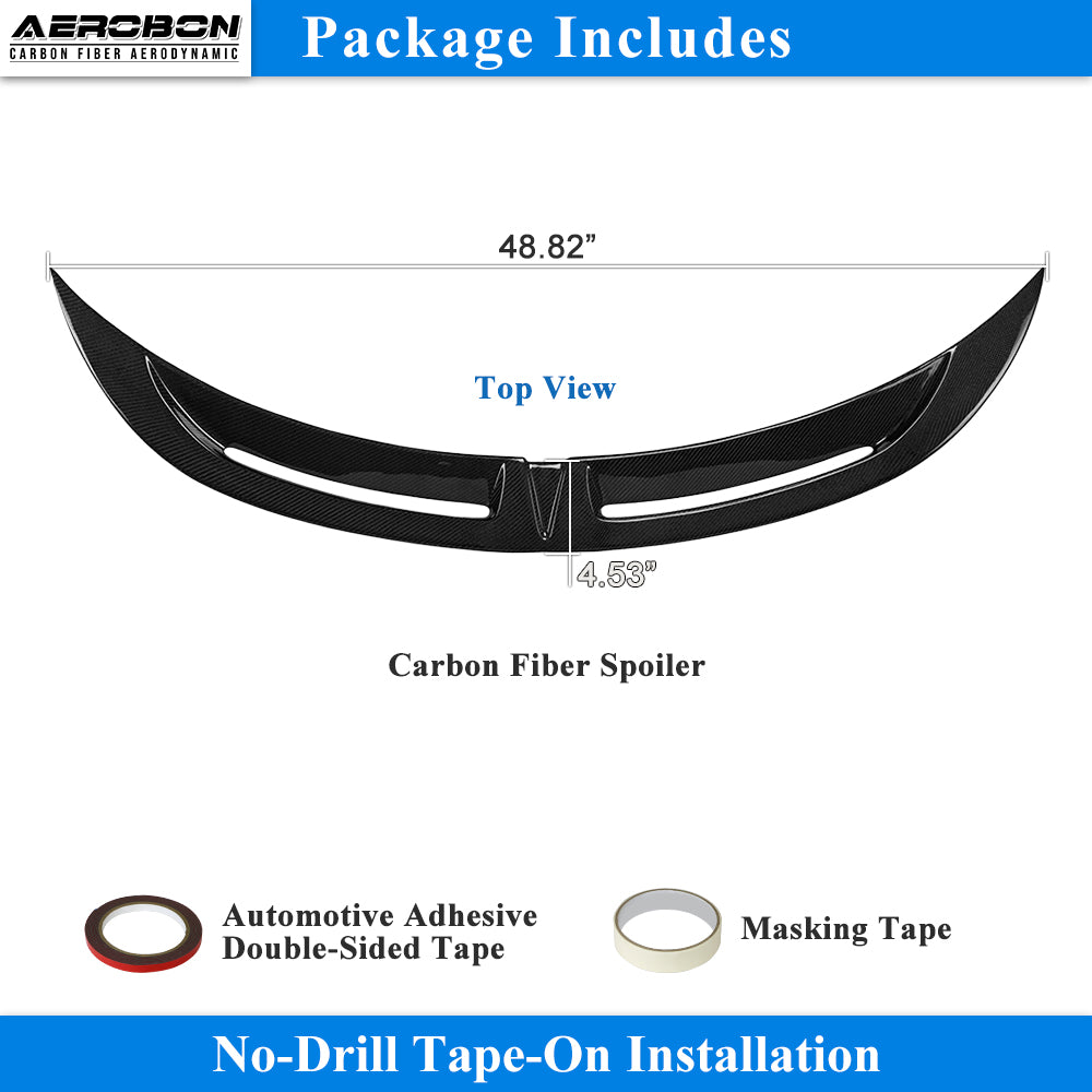 AeroBon Real Carbon Fiber Trunk Spoiler Compatible with 2012-2026 Tesla Model S Rear Spoiler (Turbo Style) Turbo Aero