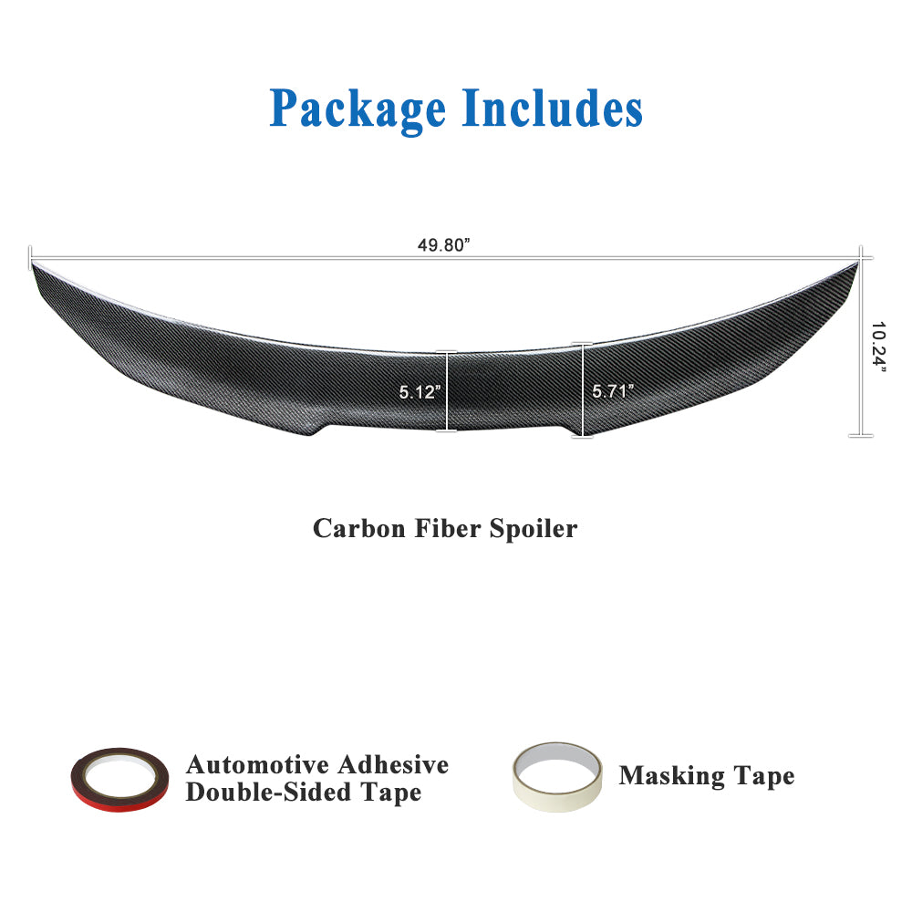 AeroBon Real Carbon Fiber Trunk Spoiler Compatible with 2019-2025 Nissan Altima Rear Spoiler (H Style) High Kick