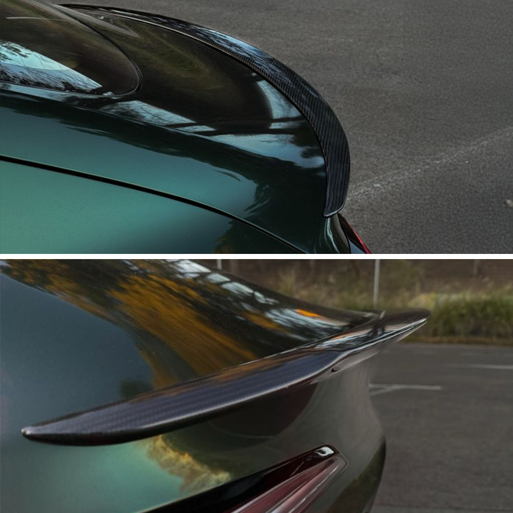 AeroBon Prepreg Dry Carbon Fiber Trunk Spoiler Compatible with 2024 2025 Tesla Model 3 Highland Spoiler (Performance Style) High Gloss