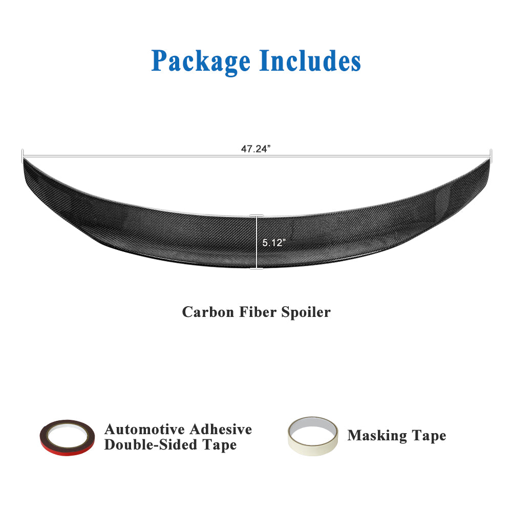 AeroBon Real Carbon Fiber Trunk Spoiler Compatible with 2014-2020 Lexus (XE30) IS250 IS300 IS350 Sedan Rear Spoiler (SP Style) Sport Plus