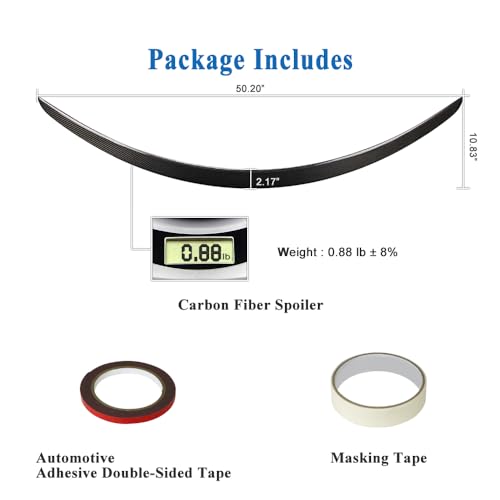 AeroBon Real Carbon Fiber Trunk Spoiler Compatible with 2012-2025 Tesla Model S Spoiler (Plaid Style)