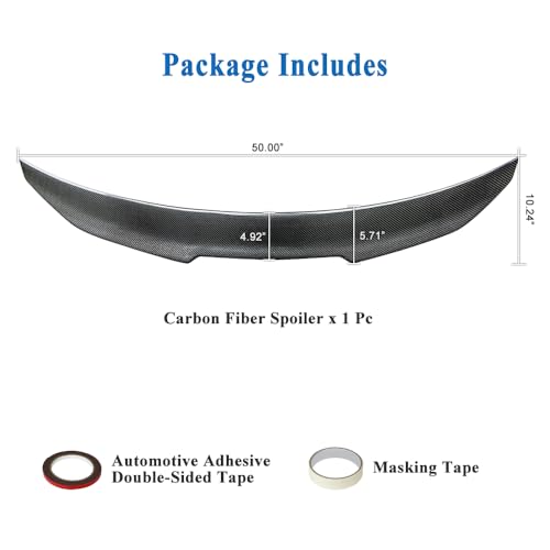 AeroBon Real Carbon Fiber Trunk Spoiler Compatible with 2019-2025 Audi A6 S6 (C8) Sedan Spoiler (H Style)