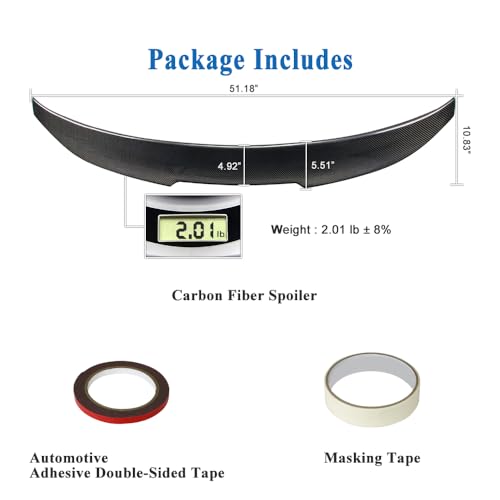 AeroBon Real Carbon Fiber Trunk Spoiler Compatible with 2022-2026 Honda Civic 4-Door Sedan Spoiler (H Style)