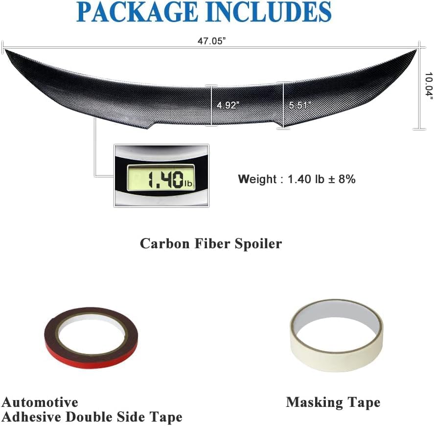 AeroBon Real Carbon Fiber Trunk Spoiler Compatible with 2015-2020 BMW F82 M4 Coupe Spoiler Wing (H Style)