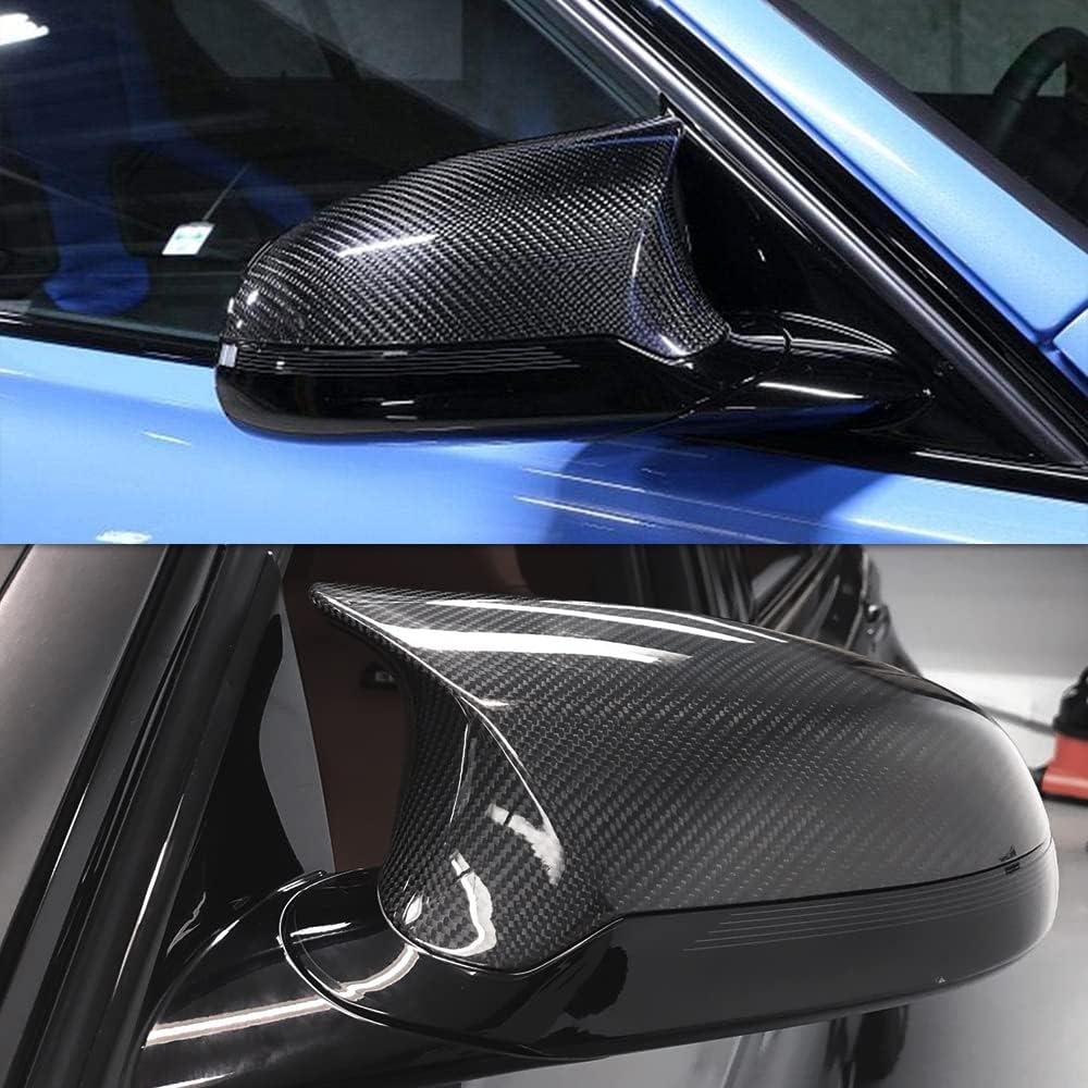 AeroBon Real Carbon Fiber Side Mirror Covers Compatible with 2014-2020 BMW F80 M3 / F82 M4 / F83 M4 Mirror Caps (Replacement Style)