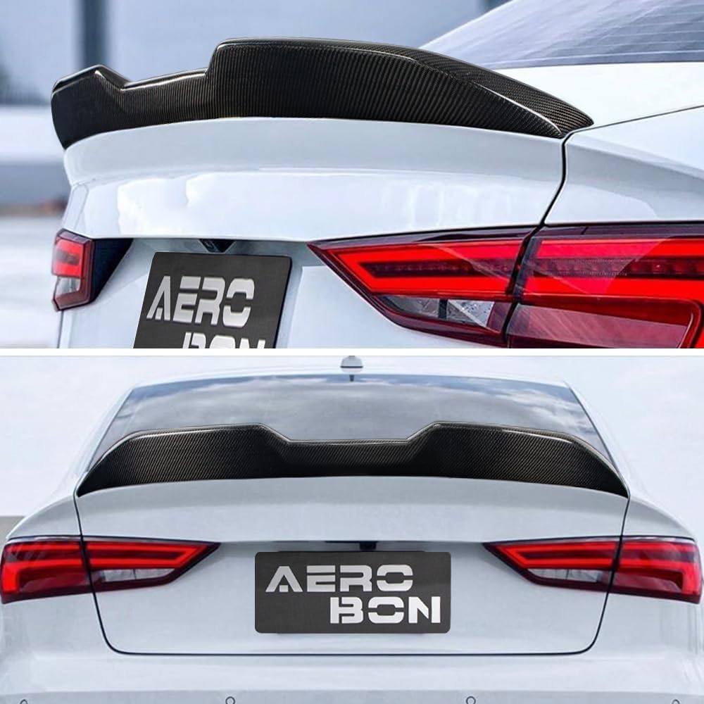 AeroBon Real Carbon Fiber Trunk Spoiler Compatible with 2013-2020 Audi A3 S3 RS3 Spoiler 8V Sedan (MP Style)