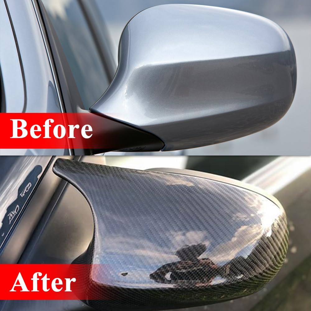 AeroBon Real Carbon Fiber Side Mirror Covers Compatible with 2009-2012 BMW 3-Series E90 E91 E92 E93 BMW 1-Series E81 E82 E87 E88 Mirror Caps