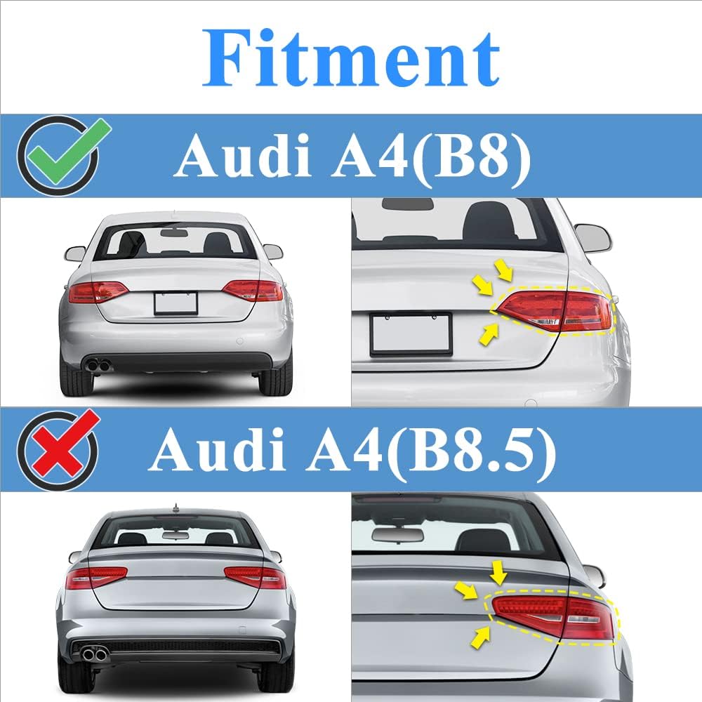 AeroBon Real Carbon Fiber Trunk Spoiler Compatible with 2008-2011 Audi A4 B8 Sedan Spoiler (H Style)