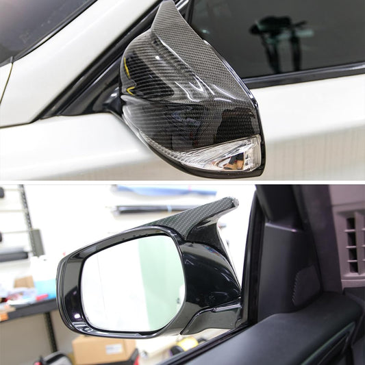 AeroBon CF Mirror Caps Q50/Q50S (2014-2024) Replacement Style - installed on vehicle