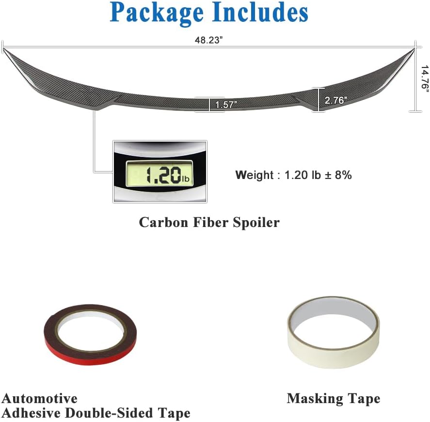AeroBon Real Carbon Fiber Trunk Spoiler Compatible with 2021-2025 BMW 4 Series G26 Gran Coupe and G26 i4 Spoiler (G26 MP Style)