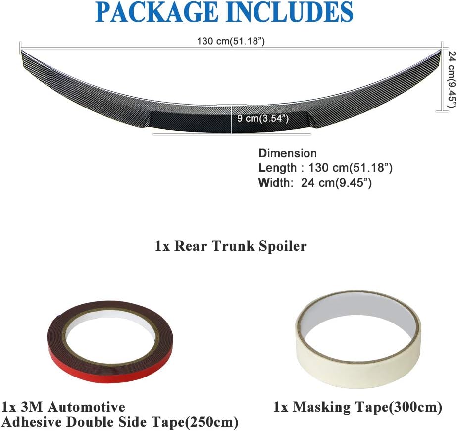 AeroBon Real Carbon Fiber Trunk Spoiler Compatible with 2013-2020 BMW 4 Series F33 Convertible Spoiler and F83 M4 Convertible Spoiler (MV Style)