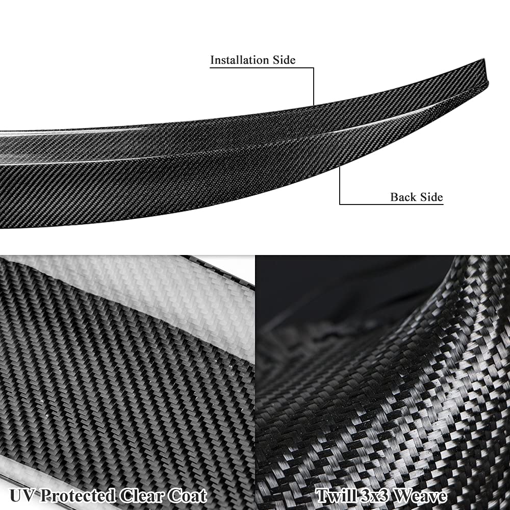 AeroBon Real Carbon Fiber Trunk Spoiler Compatible with 2012-2015 Audi A4 (B8.5) Sedan (HK Style)