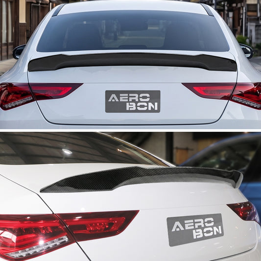 AeroBon Real Carbon Fiber Trunk Spoiler Compatible with 2020-2026 Mercedes CLA Class C118 Sedan Rear Spoiler AM style (Aero Motion)