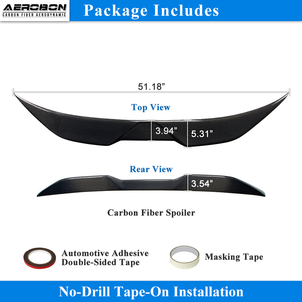 AeroBon Real Carbon Fiber Trunk Spoiler Compatible with 2022-2026 Honda Civic Sedan Spoiler 11th Gen (MP Style) Motorsport Performance