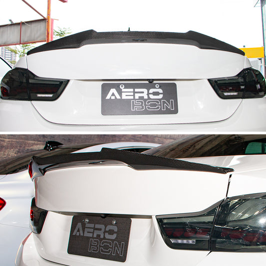 AeroBon Carbon Fiber Trunk Spoiler BMW M4 F82 (2015-2020) MV - installed - rear view