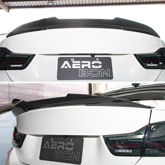 AeroBon Carbon Fiber Trunk Spoiler BMW M4 F82 (2015-2020) H - installed - rear view