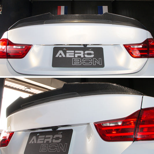 AeroBon Carbon Fiber Trunk Spoiler BMW 4 Series F32 (2013-2020) H - installed - rear view