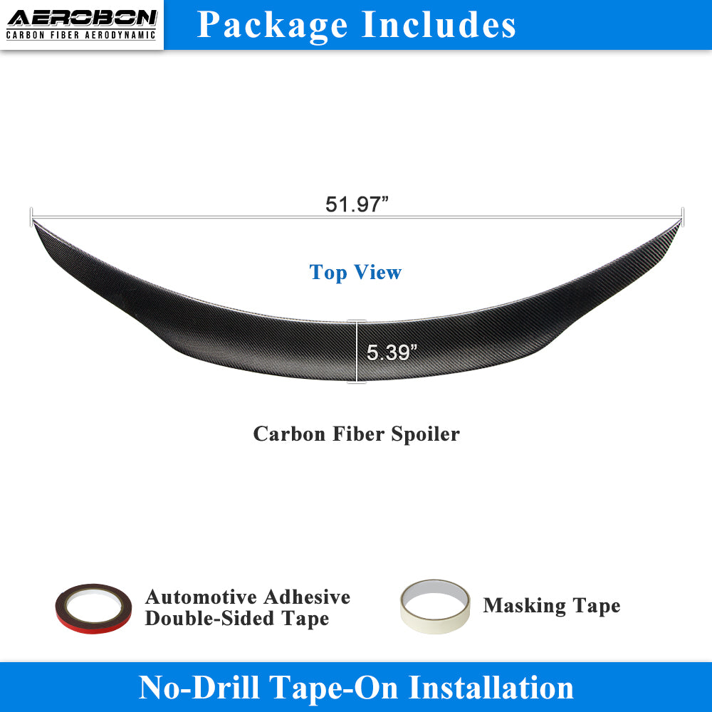 AeroBon Real Carbon Fiber Trunk Spoiler Compatible with 2010-2016 Mercedes Benz E Class W212 Sedan Spoiler (SP Style) Sport Plus