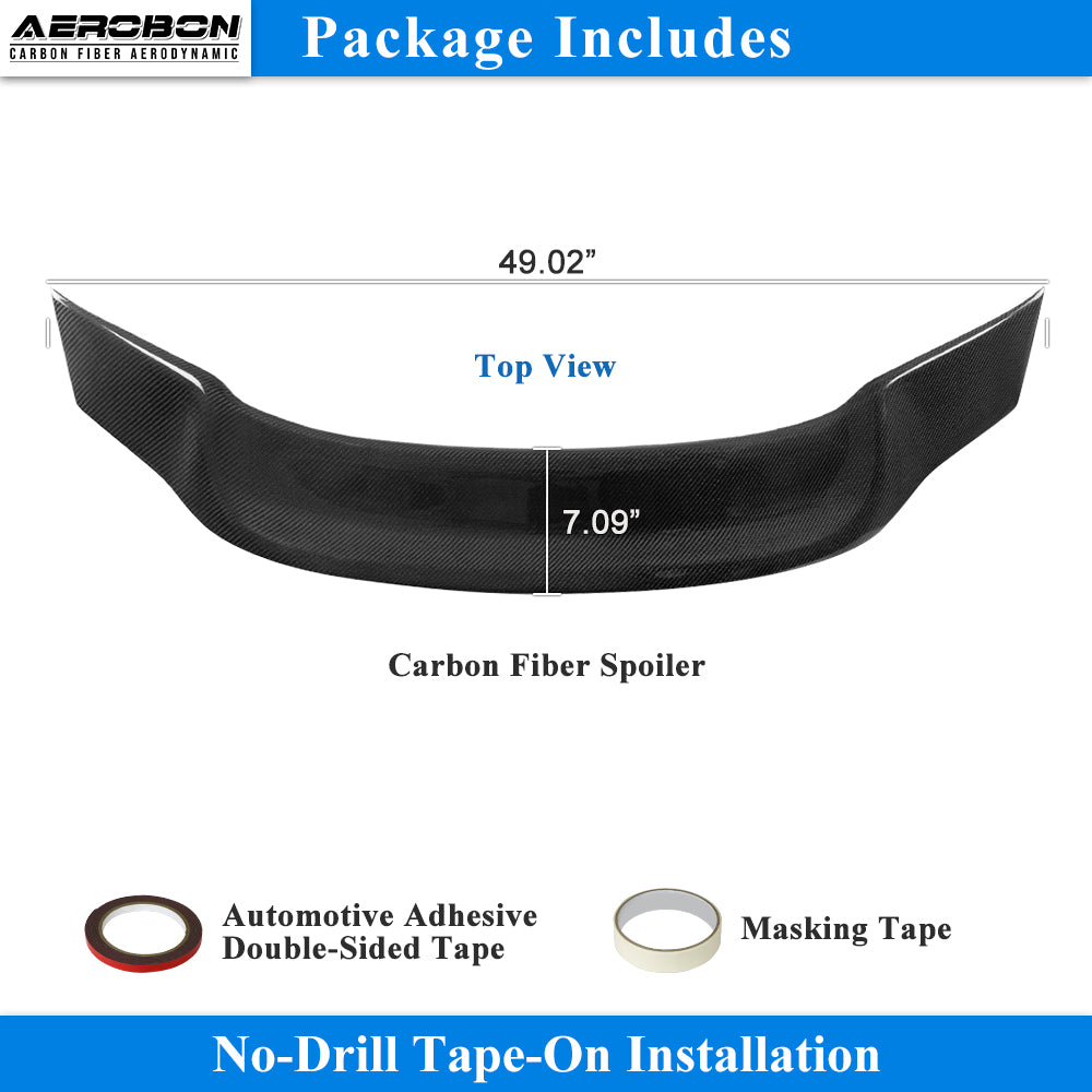 AeroBon Real Carbon Fiber Trunk Spoiler Compatible with 2013-2019 Mercedes CLA Class C117 W117 Sedan CLA200 CLA250 CLA45 Spoiler (RT Style) Race Tail