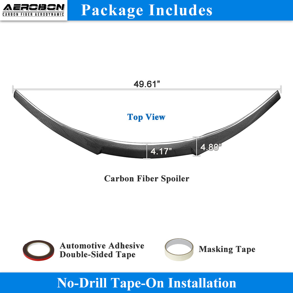 AeroBon Real Carbon Fiber Trunk Spoiler Compatible with 2025 2026 Tesla Model Y Juniper Rear Spoiler (MV Style) Motorsport Version