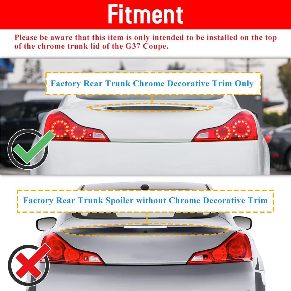 AeroBon Real Carbon Fiber Trunk Spoiler Compatible with 2008-2015 Infiniti G37 Coupe Spoiler 2-Door (H Style)