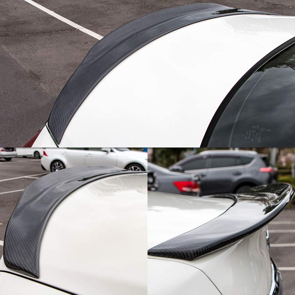 AeroBon Real Carbon Fiber Trunk Spoiler Wing Compatible with Mercedes CLA C117 2013-2019 (High Kick Style)