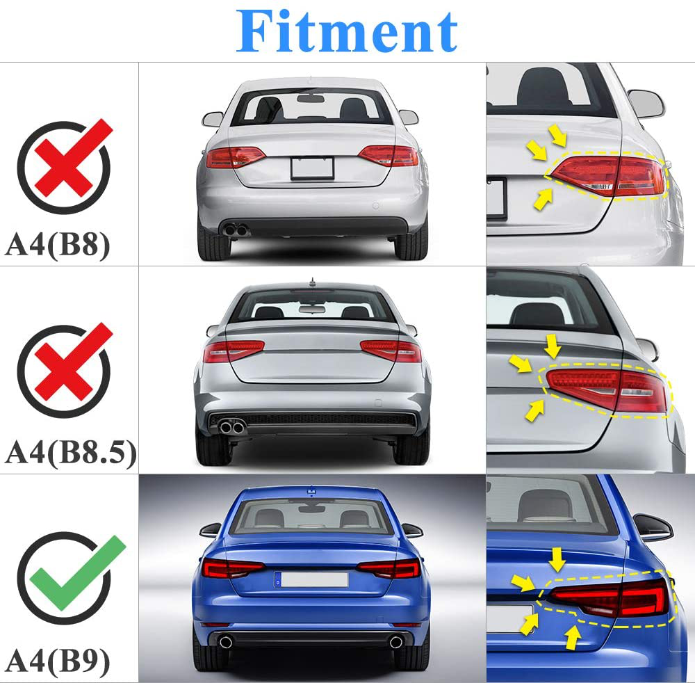 AeroBon Real Carbon Fiber Trunk Spoiler Compatible with 2016-21 Audi A4 S4 (B9) Sedan (H Style)