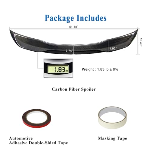 AeroBon Real Carbon Fiber Trunk Spoiler Compatible with 2022-2026 Honda Civic 4-Door Sedan Spoiler (SI Style)