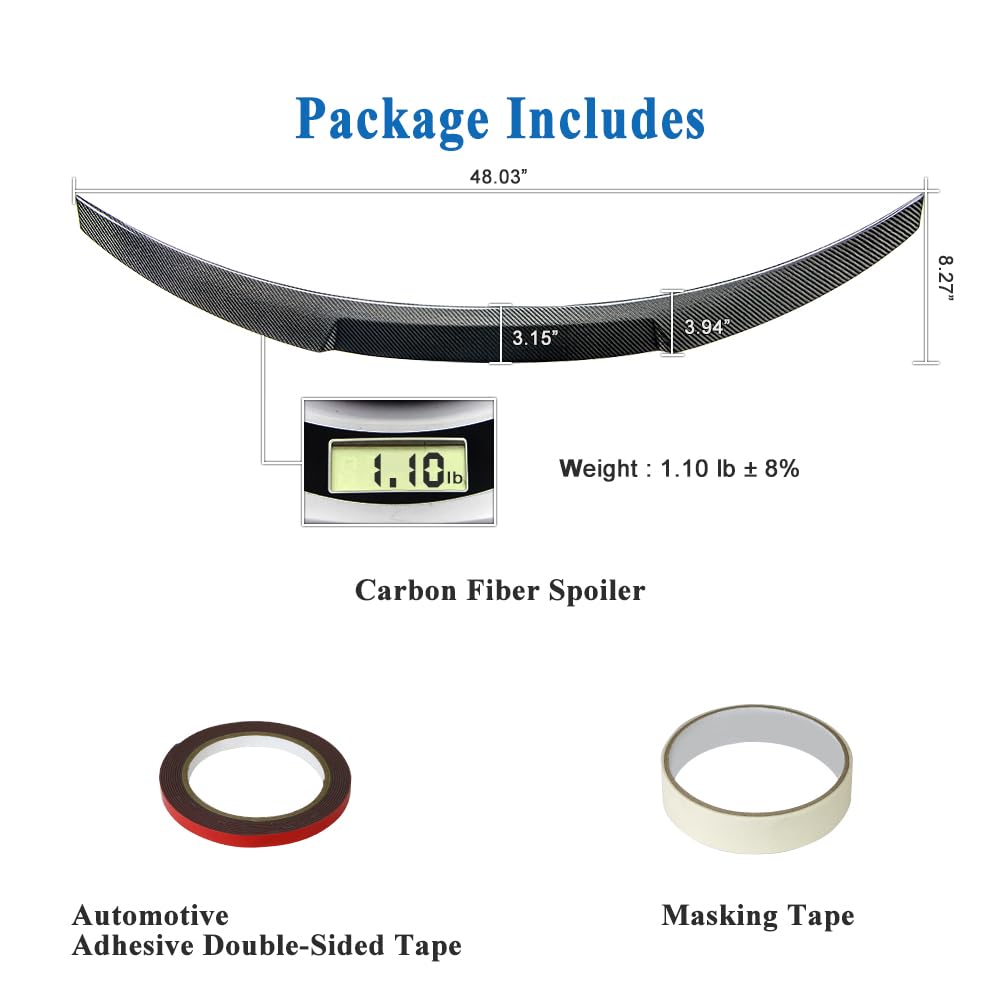 AeroBon Real Carbon Fiber Trunk Spoiler Compatible with 2017-2023 Audi A5 S5 RS5 Sportback 4-Door (MV Style)