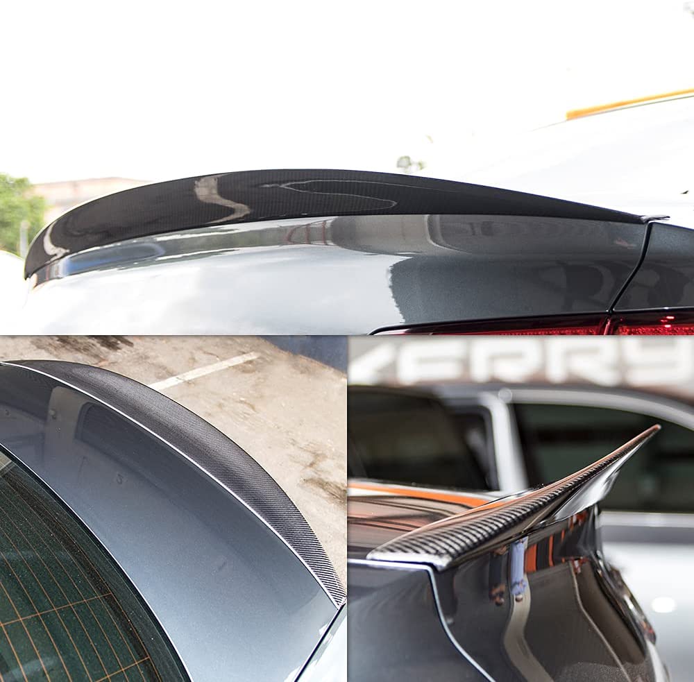 AeroBon Real Carbon Fiber Trunk Spoiler Compatible with 2012-2018 Audi A6 S6 (C7) Sedan Spoiler (HK Style)