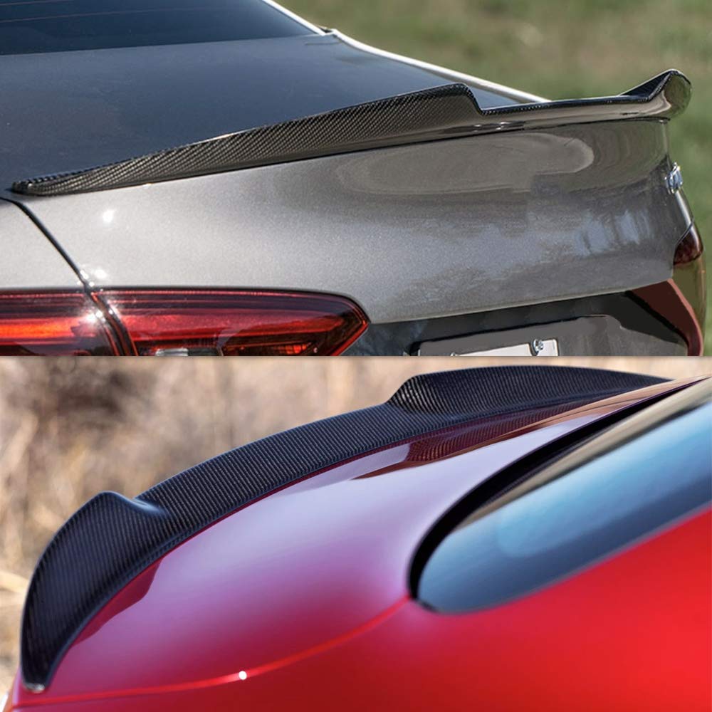 AeroBon Real Carbon Fiber Trunk Spoiler Compatible with 2017-2024 Alfa Romeo Giulia Sedan Spoiler (OE Style)