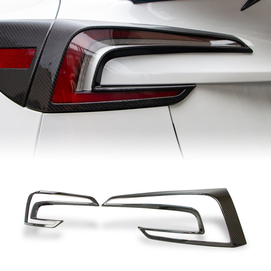 AeroBon Prepreg Carbon Fiber Tail Light Overlay Compatible with 2024-2025 Tesla Model 3 Highland Tail Light Trim