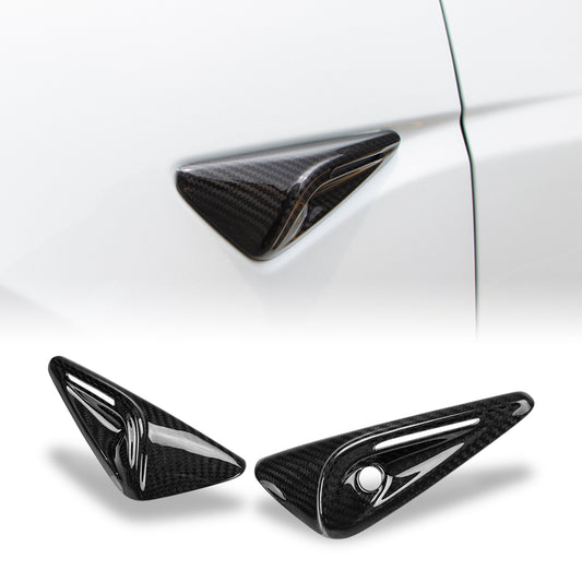 AeroBon Prepreg Carbon Fiber Side Camera Overlay Compatible with 2024-2025 Tesla Model 3 Highland Side Camera Trim