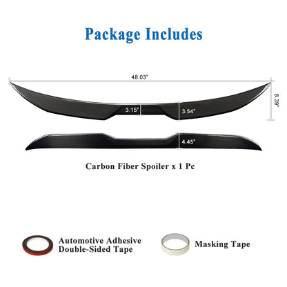 AeroBon Real Carbon Fiber Trunk Spoiler Compatible with 2017-2024 Audi A5 S5 RS5 Spoiler B9 Sportback 4-Door (MP Style)