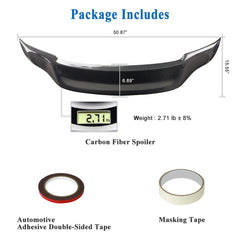 AeroBon Real Carbon Fiber Trunk Spoiler Compatible with 2017-2024 Alfa Romeo Giulia Sedan Spoiler (R Style)