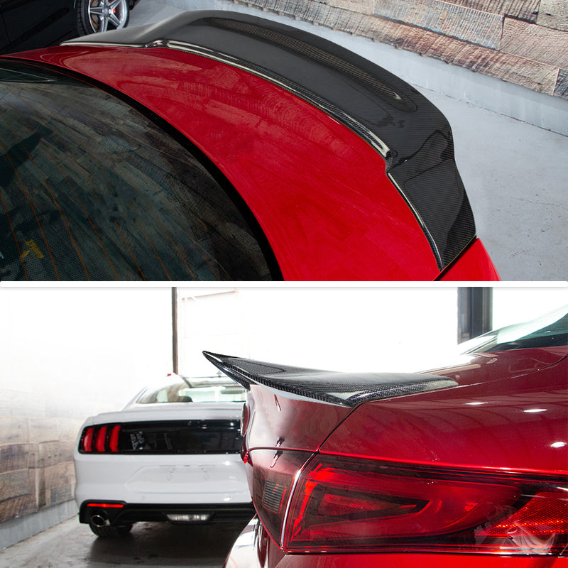 AeroBon Real Carbon Fiber Trunk Spoiler Compatible with 2017-2024 Alfa Romeo Giulia Sedan Spoiler (R Style)