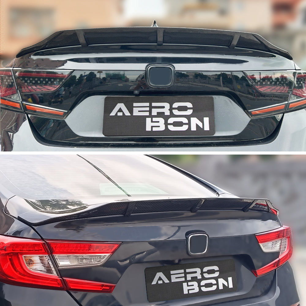 AeroBon Real Carbon Fiber Trunk Spoiler Compatible with 2018-2022 Honda Accord Spoiler (TR Style)