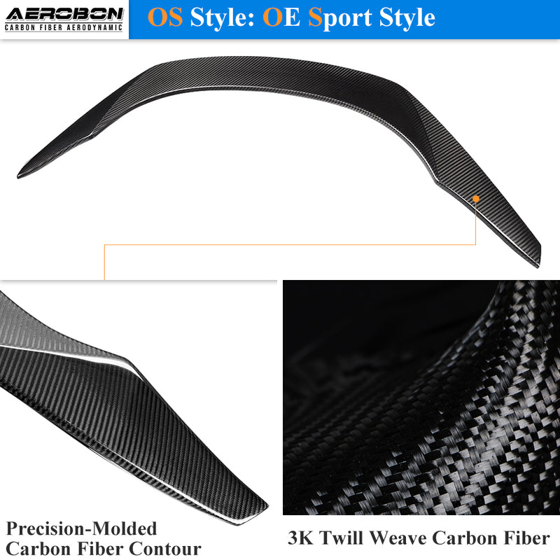 AeroBon Real Carbon Fiber Trunk Spoiler Compatible with 2020-2026 Toyota GR Supra A90 A91 Rear Spoiler (OS Style) OE Sport