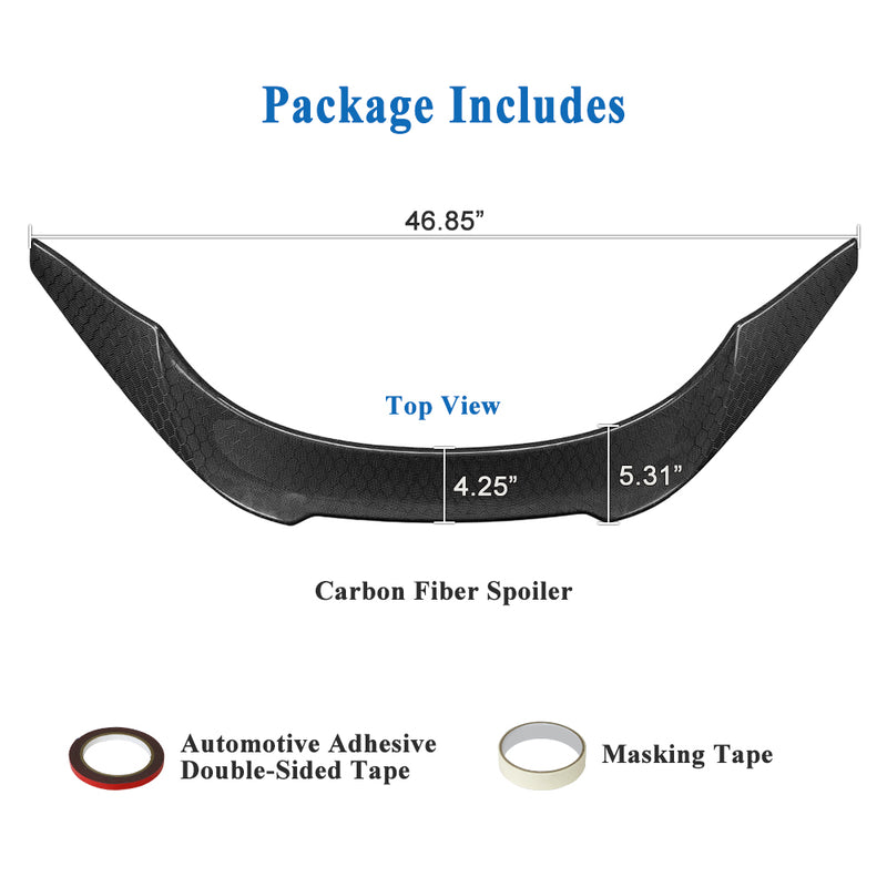 AeroBon Real Carbon Fiber Honeycomb Weave Trunk Spoiler Compatible with 2020-2026 Toyota GR Supra A90 A91 Rear Spoiler (V Style) Vortex