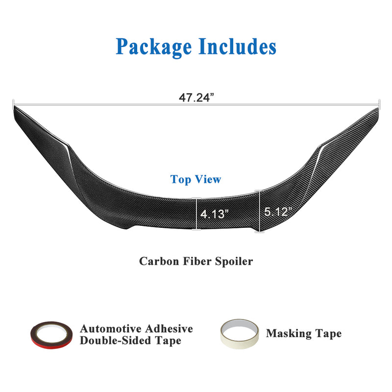 AeroBon Real Carbon Fiber Trunk Spoiler Compatible with 2020-2026 Toyota GR Supra A90 A91 Rear Spoiler (V Style) Vortex