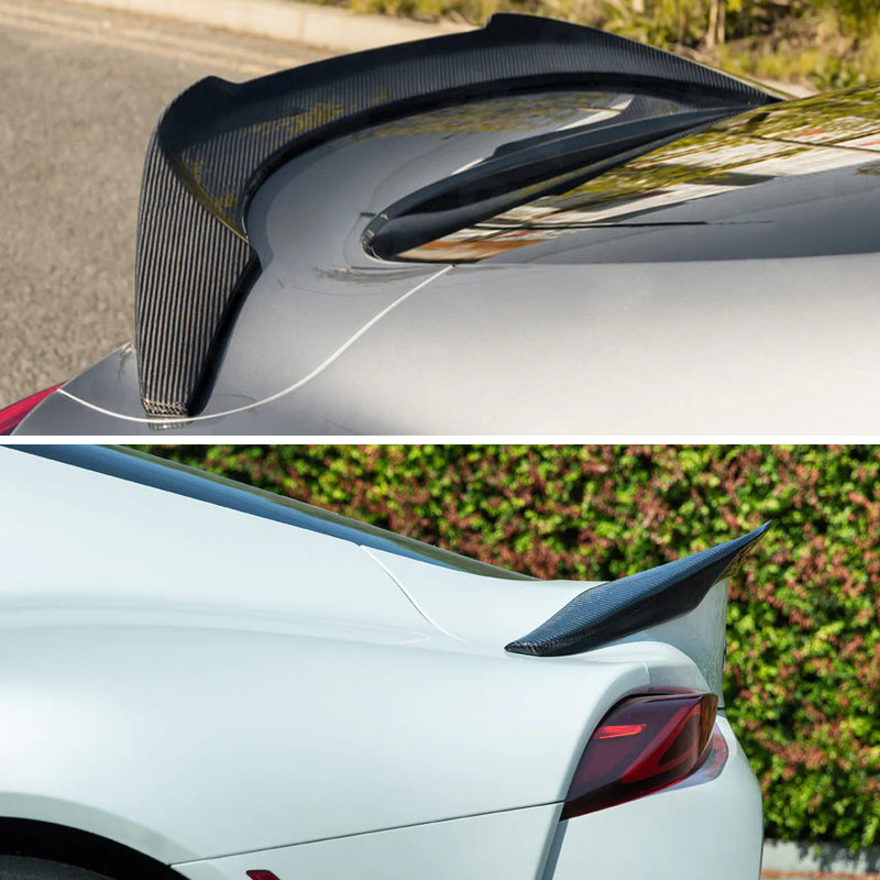 AeroBon Real Carbon Fiber Trunk Spoiler Compatible with 2020-2026 Toyota GR Supra A90 A91 Rear Spoiler (V Style) Vortex