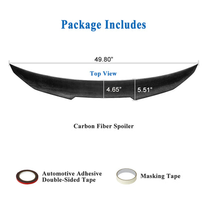 AeroBon Real Carbon Fiber Trunk Spoiler Compatible with 2011-2016 BMW 5 Series F10 Sedan F10 M5 Spoiler (H Style) High Kick