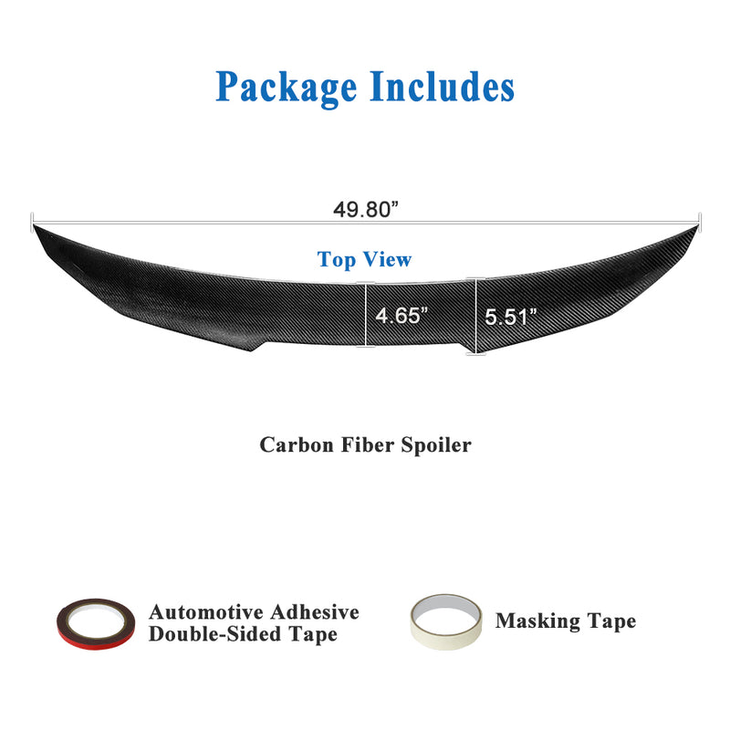 AeroBon Real Carbon Fiber Trunk Spoiler Compatible with 2011-2016 BMW 5 Series F10 Sedan F10 M5 Spoiler (H Style) High Kick