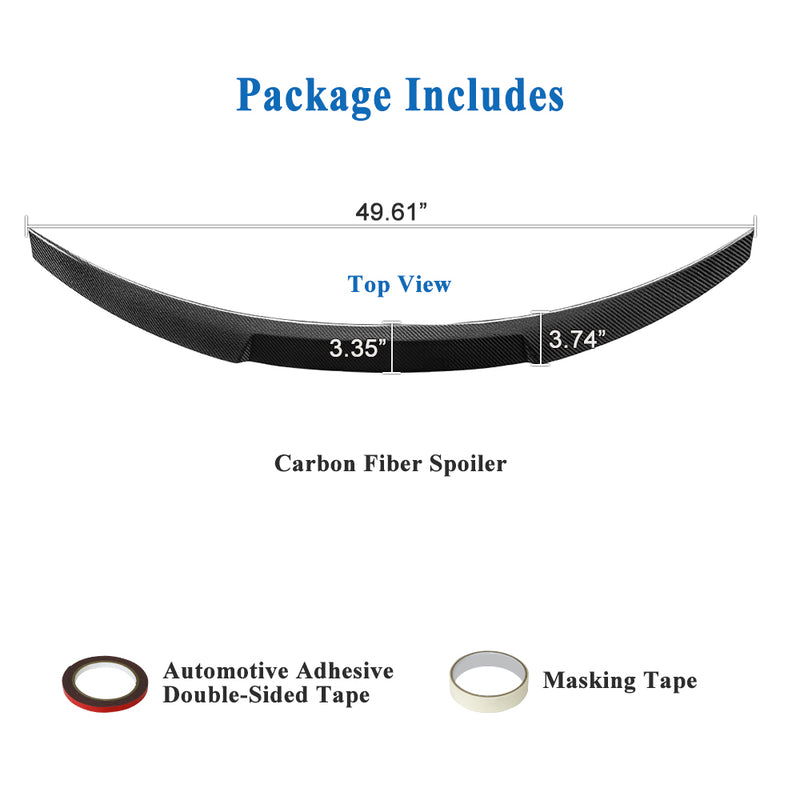 AeroBon Real Carbon Fiber Trunk Spoiler Compatible with 2011-2016 BMW 5 Series F10 Sedan F10 M5 Spoiler (MV Style) Motorsport Version