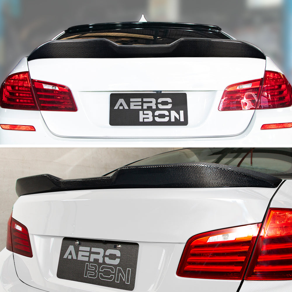 AeroBon Real Carbon Fiber Trunk Spoiler Compatible with 2011-2016 BMW 5 Series F10 Sedan F10 M5 Spoiler (MP Style) Motorsport Performance