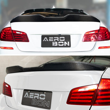 AeroBon Real Carbon Fiber Trunk Spoiler Compatible with 2011-2016 BMW 5 Series F10 Sedan F10 M5 Spoiler (MP Style) Motorsport Performance