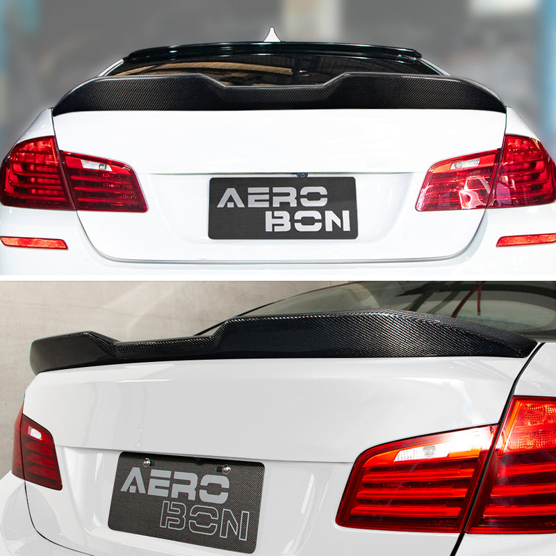 AeroBon Real Carbon Fiber Trunk Spoiler Compatible with 2011-2016 BMW 5 Series F10 Sedan F10 M5 Spoiler (MP Style) Motorsport Performance