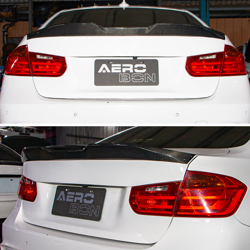 AeroBon Real Carbon Fiber Trunk Spoiler Compatible with 2013-2018 BMW 3 Series F30 Sedan F80 M3 Spoiler (MP Style) Motorsport Performance